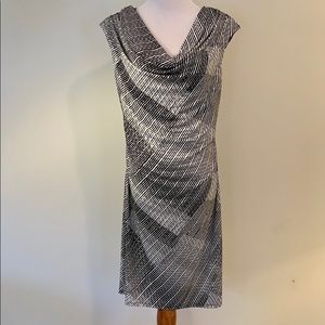 White House Black Market stretch draped neck dress